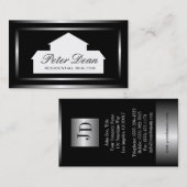 Realtor Silver Metal Border Visitekaartje (Voorkant / Achterkant)