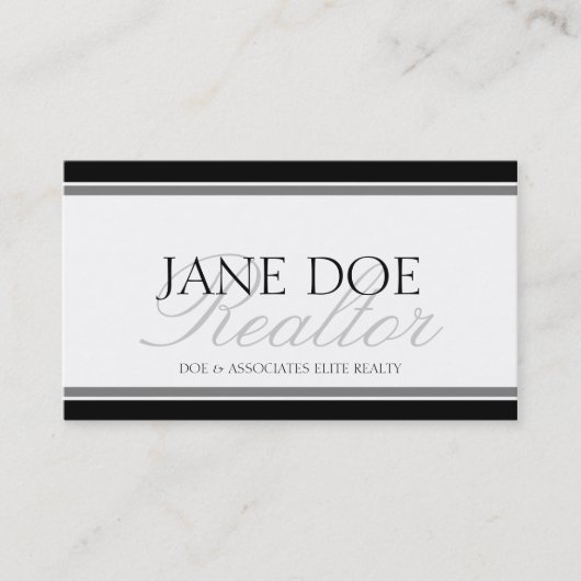 Realtor Silver Script - Beschikbare briefhoofd - Visitekaartje (Voorkant)