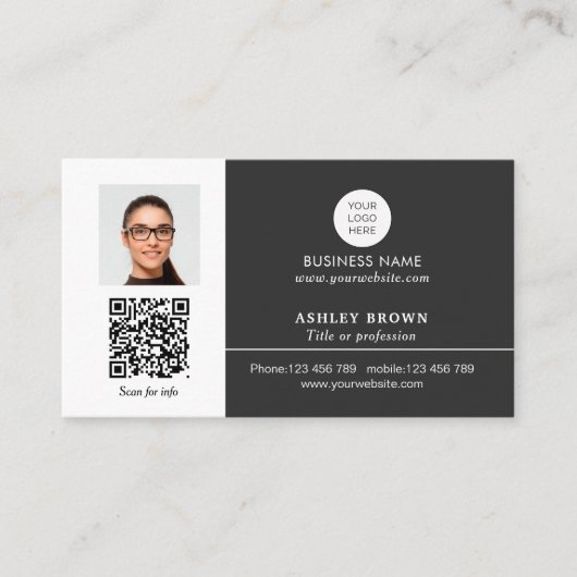 Realtor Simple Modern Professional QR-codefoto Visitekaartje (Voorkant)