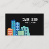 Realtor skyline visitekaartsjabloon visitekaartje (Voorkant)