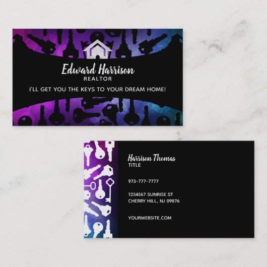 Realtor Slogans Visitekaartjes (Voorkant / Achterkant)