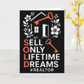 Realtor Sold Sell Only Lifetime Dreams #realtor Kaart (Gele Bloem)