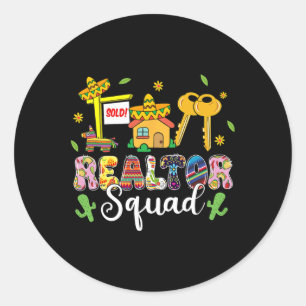 Realtor Squad laat Fiesta Cinco de Mayo Mexican Re Ronde Sticker