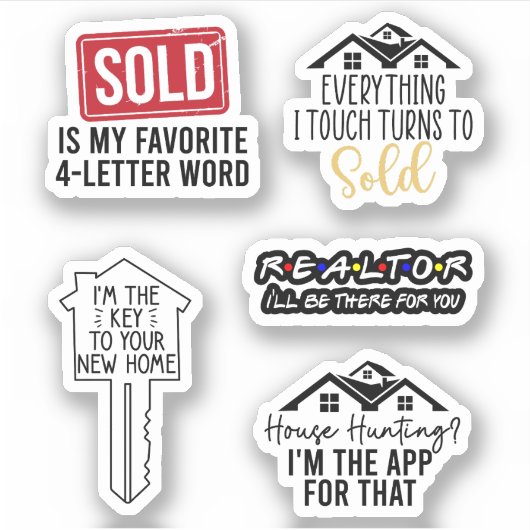 Realtor Sticker Pack Vastgoed cadeau-ideeën (Voorkant)