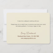 Realtor to Client | Minimalist Script Thank You  Kaart (Achterkant)