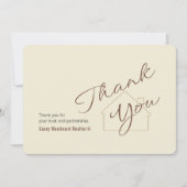 Realtor to Client | Minimalist Script Thank You  Kaart (Voorkant)
