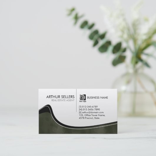 Realtor van de Real Estate Agent Visitekaartje (Staand voorkant)