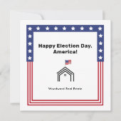 Realtor van verkiezingsdag viert democratische gem (Voorkant)