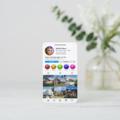 Realtor Vastgoed Instagram Wit Modern Visitekaartje (Staand voorkant)