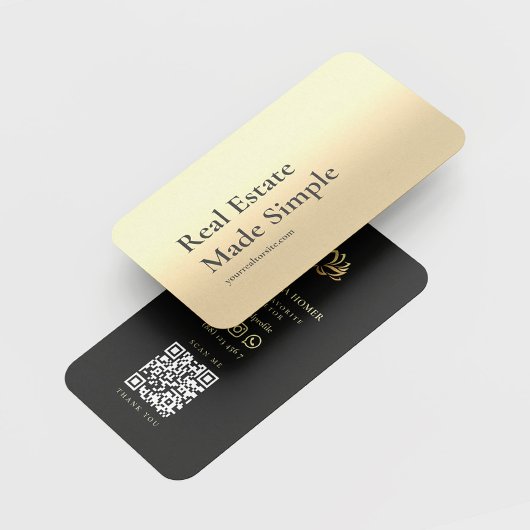 Realtor Vastgoed Onroerend goed Zwart Goud Moder Visitekaartje