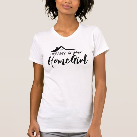 Realtor Vastgoed Verkoop Home Meisje Naam T-Shirt (Voorkant)