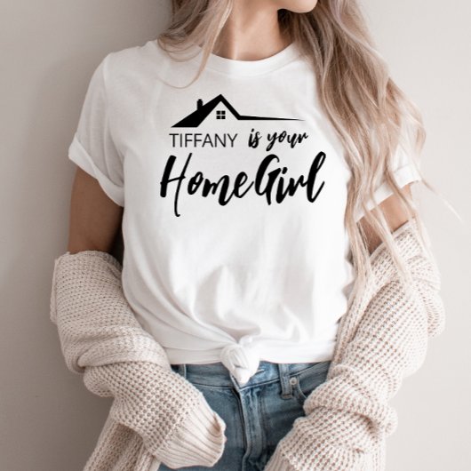 Realtor Vastgoed Verkoop Home Meisje Naam T-Shirt
