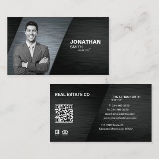 Realtor, vastgoedbelegger, Black Metallic Visitekaartje