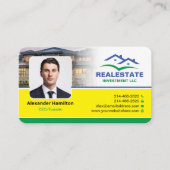 Realtor, vastgoedbelegger, met een headshot visitekaartje (Voorkant)