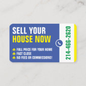 Realtor, vastgoedbelegger, met een headshot visitekaartje (Achterkant)