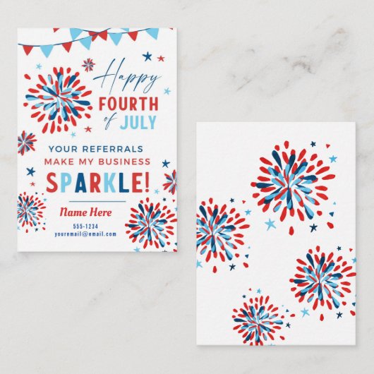 Realtor Vierde Pop juli door Hartelijk dank Notitiekaartje (Voorkant / Achterkant)