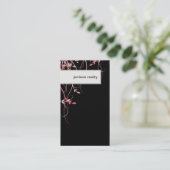 Realtor Visitekaartje Elegant Leafy Black Peach (Staand voorkant)
