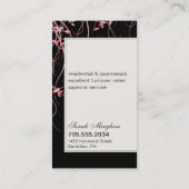 Realtor Visitekaartje Elegant Leafy Black Peach (Achterkant)