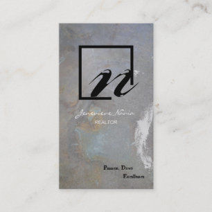 Realtor Visitekaartje Gray Blue Rock Monogram