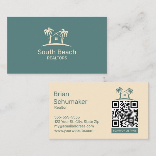 Realtor Visitekaartje met vermelding QR-code (Voorkant / Achterkant)