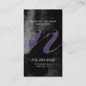Realtor Visitekaartje Paars Black Grunge Monogram (Achterkant)