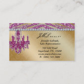 Realtor Visitekaartje Zebra Glitter Chandelier (Achterkant)