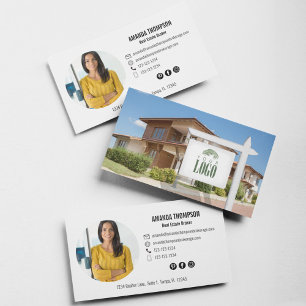 Realtor Voeg uw Logo aangepaste foto toe Visitekaartje