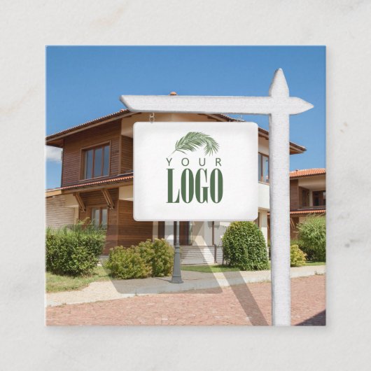 Realtor Voeg uw Logo Custom Photo Visitekaartje to (Voorkant)