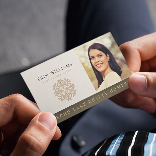 Realtor voegt uw Logo en foto toe | Onroerend goed Visitekaartje