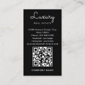 Realtor Volledige foto logo moderne minimum QR qr  Visitekaartje (Achterkant)