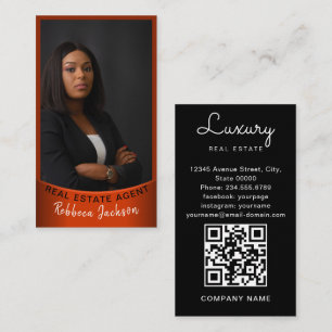 Realtor Volledige foto logo moderne minimum QR qr Visitekaartje