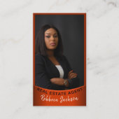 Realtor Volledige foto logo moderne minimum QR qr  Visitekaartje (Voorkant)