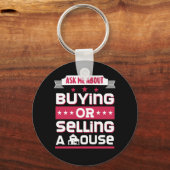 Realtor vraagt me om een huis te kopen of te verko sleutelhanger (Voorkant)