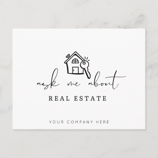 Realtor vraagt me om onroerend goed briefkaart (Voorkant)