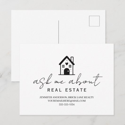 Realtor vraagt me om speciale aandacht voor onroer briefkaart (Voorkant / Achterkant)