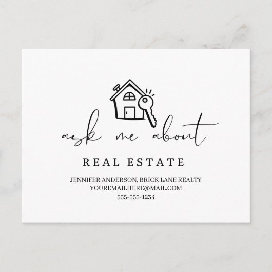 Realtor vraagt me om speciale aandacht voor onroer briefkaart (Voorkant)