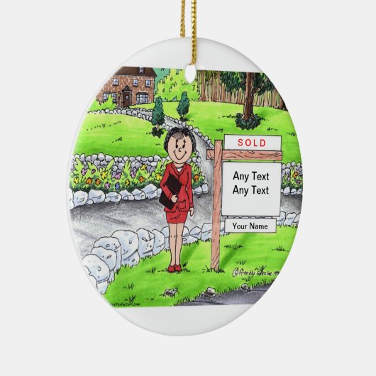 Realtor — Vrouw Keramisch Ornament (Rechts)