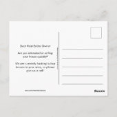 Realtor WE KOPEN HUISVESTING Briefkaart (Achterkant)