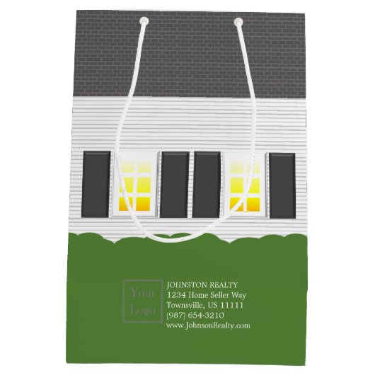 Realtor Welcome Home Cute New Home Gift Bag Medium Cadeauzakje (Achterkant)