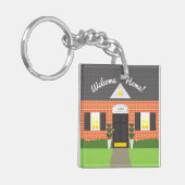 Realtor Welkom Home Brick Nieuw Huis Sleutelhanger (Voorkant Links)