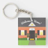 Realtor Welkom Home Brick Nieuw Huis Sleutelhanger (Voorkant)