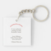 Realtor Welkom Home Brick Nieuw Huis Sleutelhanger (Achterkant)