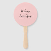 Realtor welkome huisverwarming voegt jouw naam toe handwaaier (Achterkant)