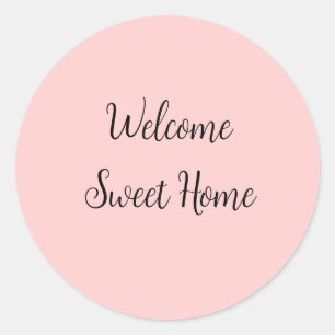 Realtor welkome huisverwarming voegt jouw naam toe ronde sticker