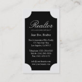 Realtor White Script/Black Plaque Visitekaartje (Achterkant)
