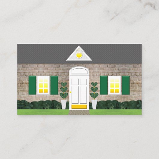 Realtor Whitewash Brick House Foto Visitekaartje (Achterkant)