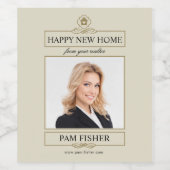 Realtor Wine Label Caling Closing Cover Wijn Etiket (Enkel label)