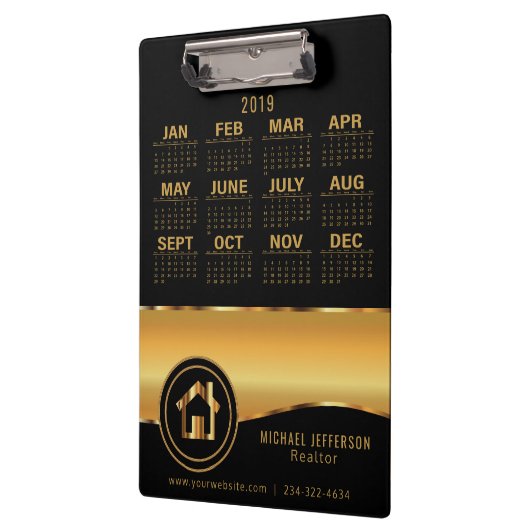 Realtor - Zwart en goud - 2019 Klembord (Links)