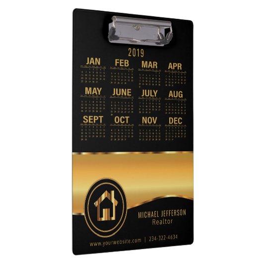 Realtor - Zwart en goud - 2019 Klembord (Rechts)