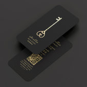 Realtor Zwart Gouden Sleutel Moderne Elegante Make Visitekaartje